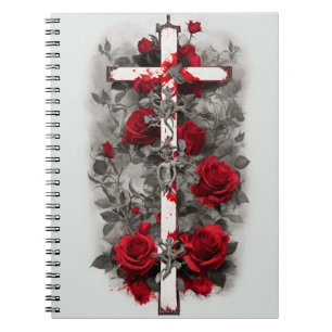 Cuaderno cross tattoo flower 2