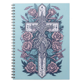 Cuaderno cross tattoo flower 20