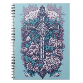 Cuaderno cross tattoo flower 21