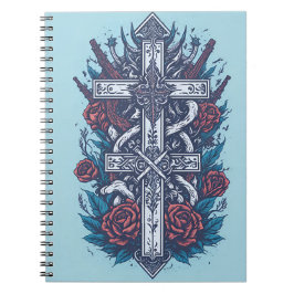 Cuaderno cross tattoo flower 22