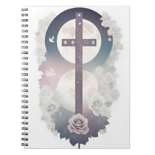 Cuaderno cross tattoo flower 30