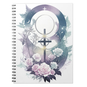 Cuaderno cross tattoo flower 34