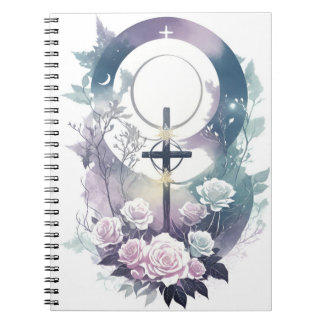 Cuaderno cross tattoo flower 34