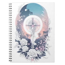 Cuaderno cross tattoo flower 35