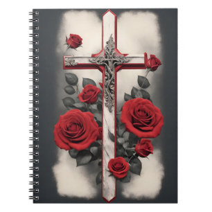 Cuaderno cross tattoo flower 4
