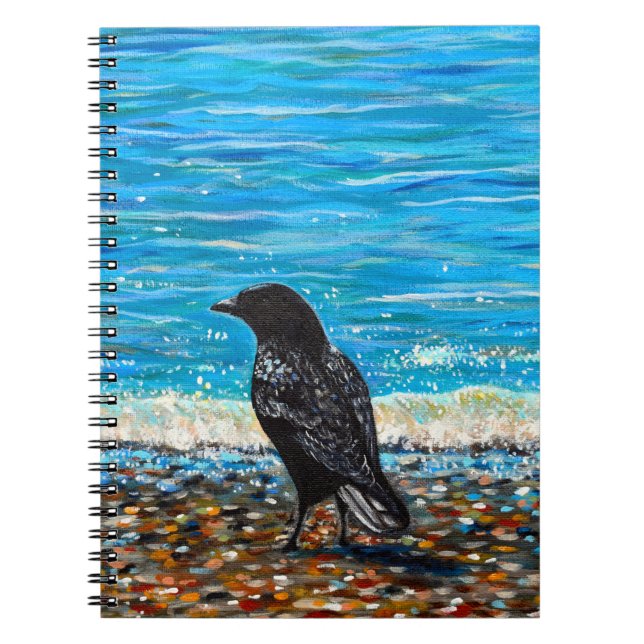 Cuaderno Crow en la pintura de la playa 3 (Frente)