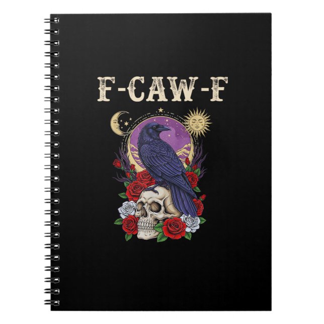 Cuaderno Crow F-Caw-F Funny Bird Moon Gothic Adult Humor Vi (Frente)