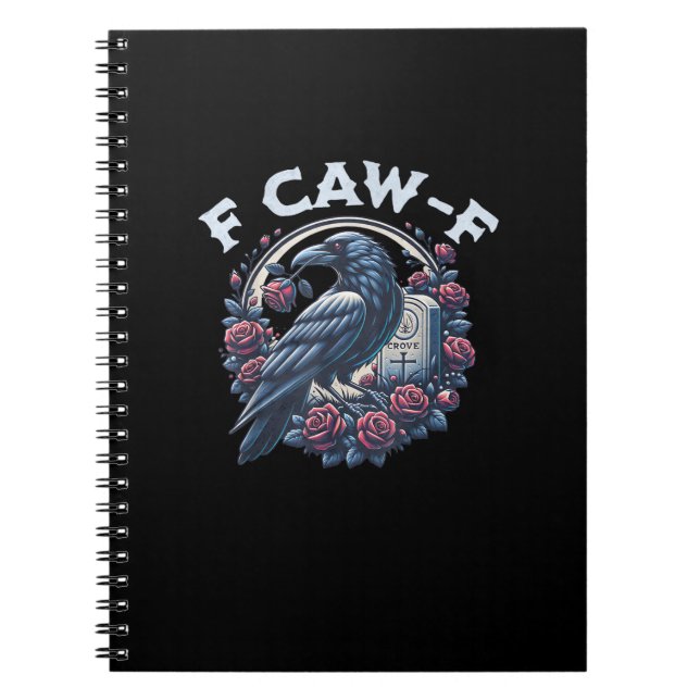 Cuaderno Crow Humorous F-Caw-F Graphic For Men Women Retro  (Frente)