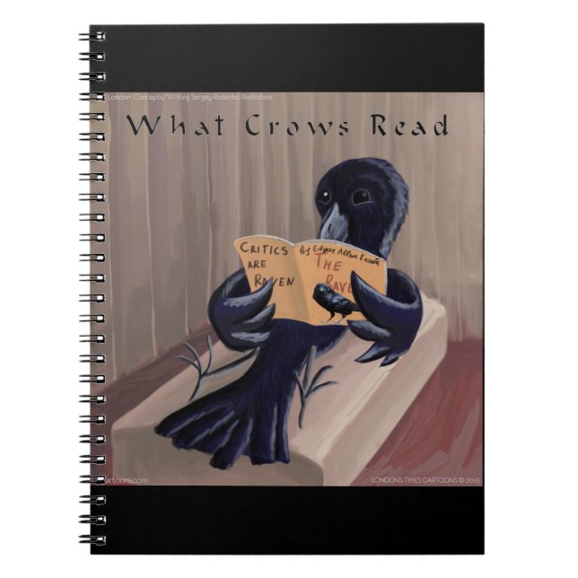 Cuaderno Crow Leyendo La Graciosa Raven (Frente)