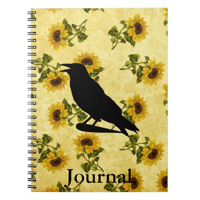 Cuaderno Crow on Sunflowers (Frente)