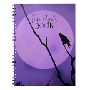 Cuaderno Crow Silhouette Lavender Purple Moon