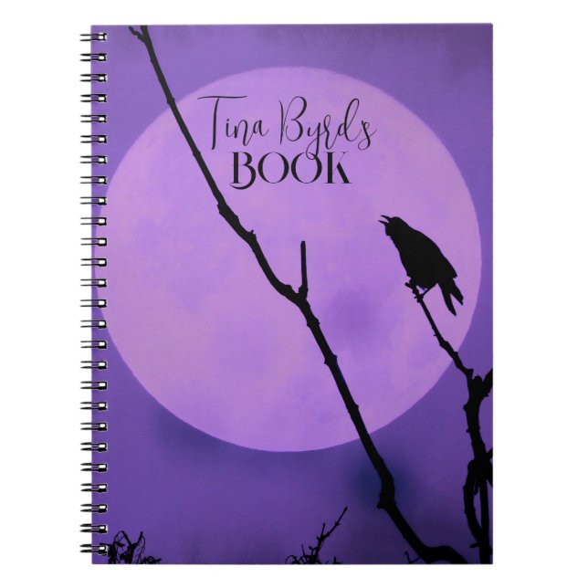 Cuaderno Crow Silhouette Lavender Purple Moon (Frente)
