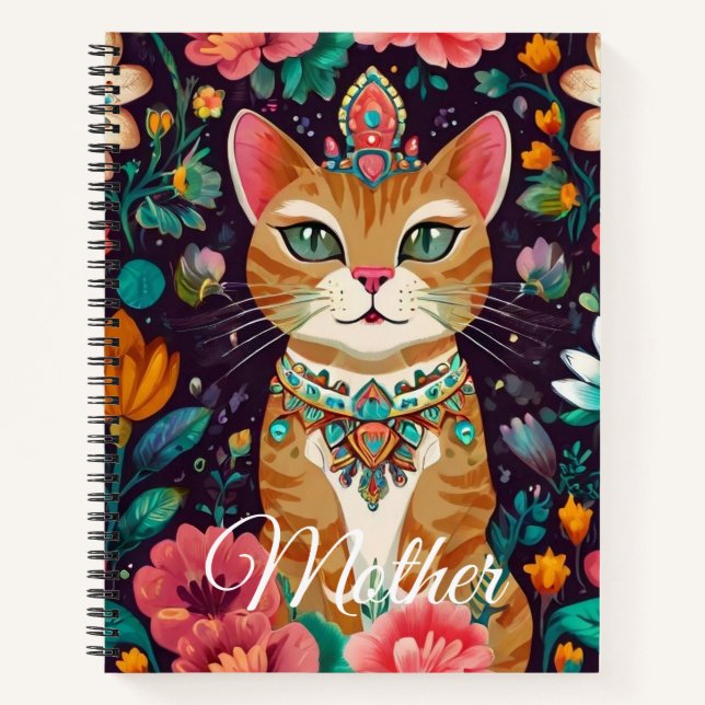 Cuaderno Crowned Bejewelled Cat  (Anverso)