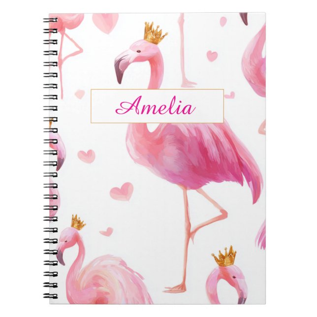 Cuaderno Crowned Flamingo – Luxe Island Vibes (Frente)