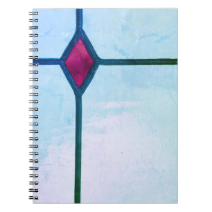 Cuaderno Cruce de diamante rojo azul con cristal