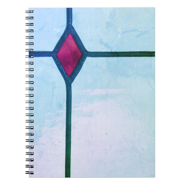 Cuaderno Cruce de diamante rojo azul con cristal (Frente)