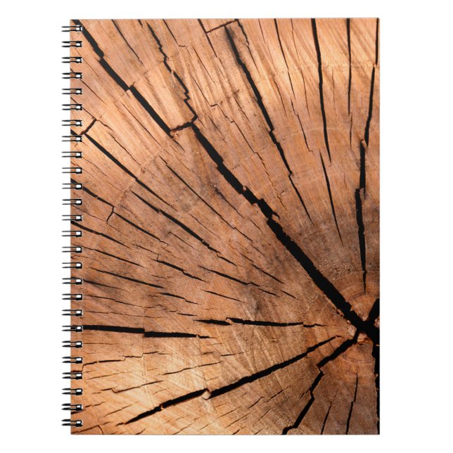 Cuaderno Cruce del árbol de madera de tronco de madera de l (Frente)