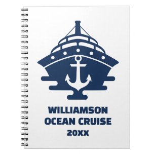 Cuaderno Crucero de playa personalizado con ancla náutica