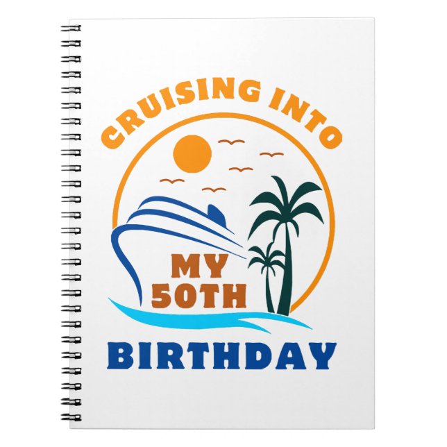 Cuaderno Crucero en mi bote de cumpleaños número 50 (Frente)