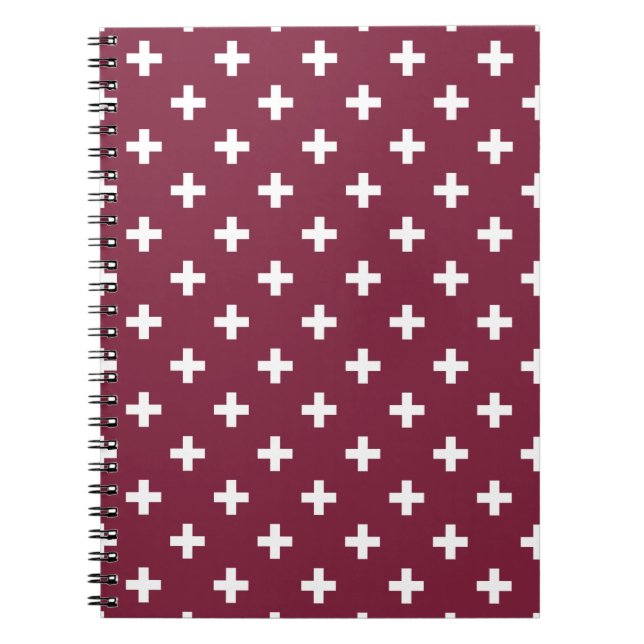 Cuaderno Cruces de polka blanca sobre morera (Frente)