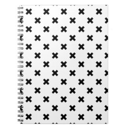 Cuaderno Cruces de polka negra sobre blanco