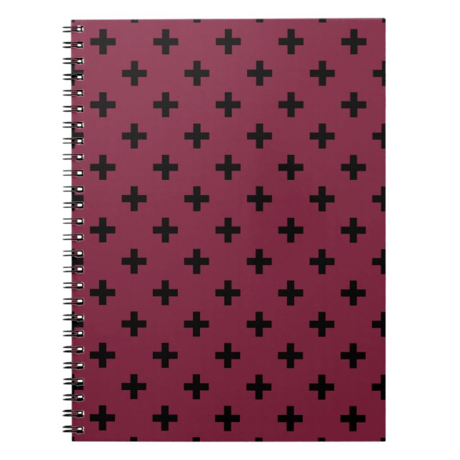 Cuaderno Cruces de polka negra sobre morera (Frente)