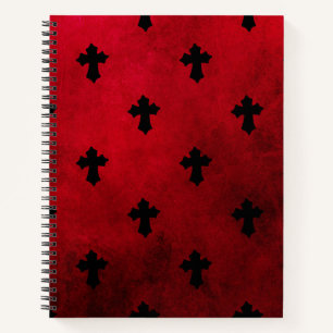 Cuaderno Cruces góticas rojas y negras
