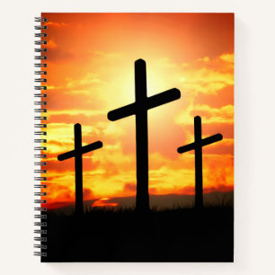 Cuaderno Cruces, hojas de silueta de sol pintadas-67137