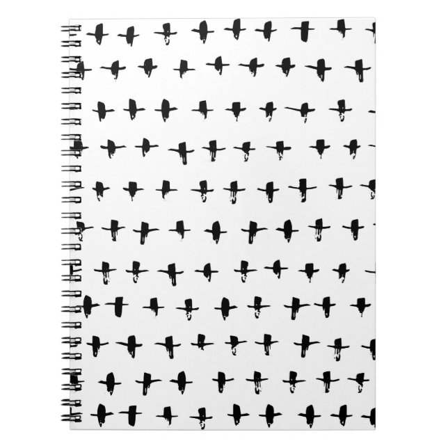 Cuaderno Cruces negras de mano dibujadas geométricamente (Frente)