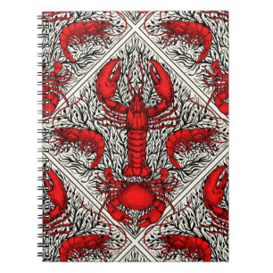Cuaderno Crustáceo en rojo, negro y marfil