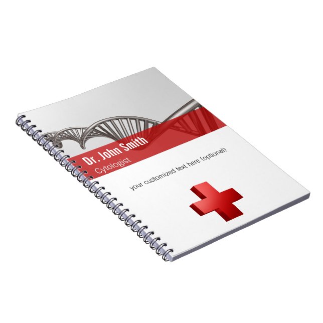 Cuaderno Cruz 3D de ADN de la ciencia médica profesional (Lado Derecho)