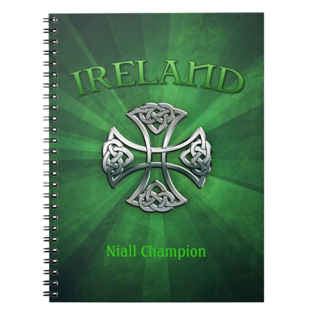 Cuaderno Cruz celta de Irlanda personalizada (Frente)