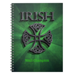Cuaderno Cruz celta irlandesa personalizada