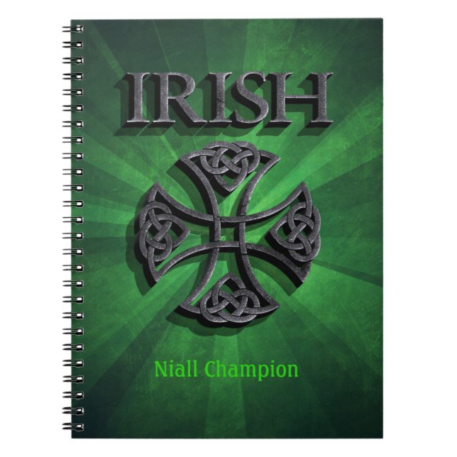 Cuaderno Cruz Celta Irlandesa Personalizada (Frente)
