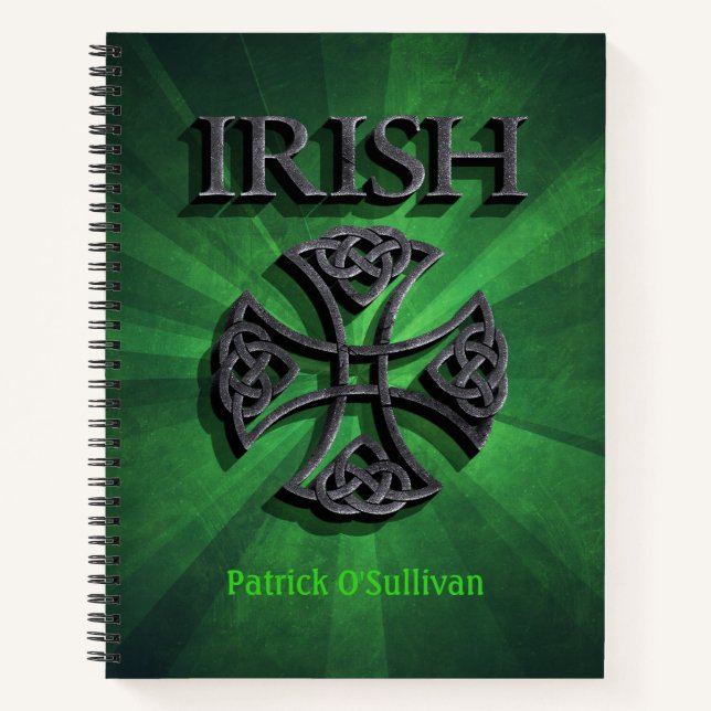 Cuaderno Cruz Celta Irlandesa Personalizada (Anverso)