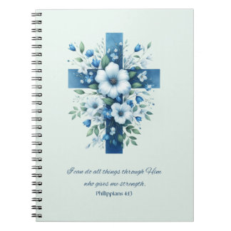 Cuaderno Cruz con Flores Filipenses 4:13