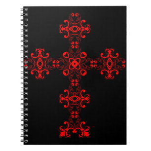 Cuaderno Cruz con ornamento rojo