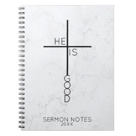Cuaderno Cruz Cristiana Abstracta Personalizada de Mármol