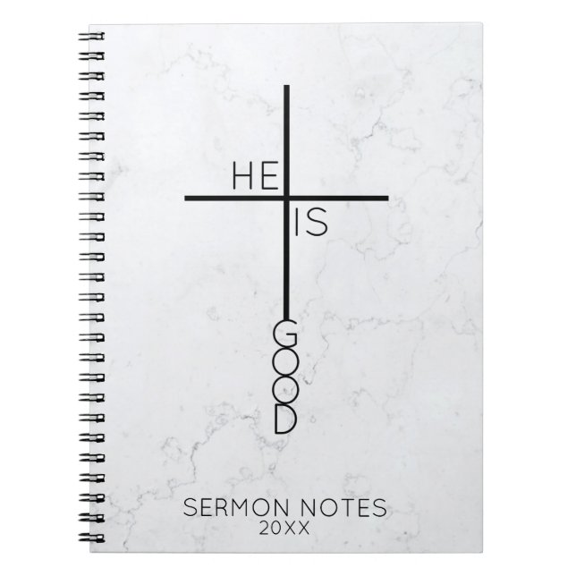 Cuaderno Cruz Cristiana Abstracta Personalizada de Mármol (Frente)