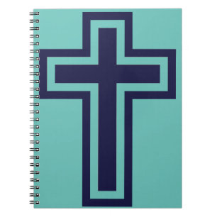 Cuaderno Cruz cristiana azul diferentes variantes