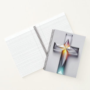Cuaderno Cruz cristiana de Gemstone Geométrico Colorido