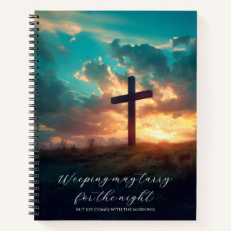 Cuaderno Cruz cristiana personalizada Salmo 30:5