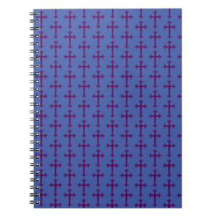 Cuaderno Cruz cristiana púrpura