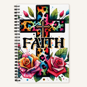 Cuaderno Cruz de fe del arcoiris cristiano