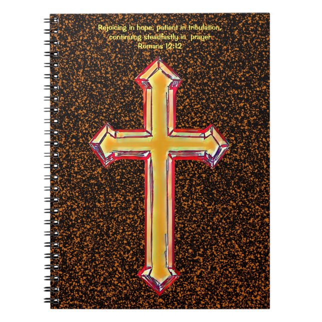 Cuaderno Cruz de la Fe Oración Diario Biblia Verso Espiral (Frente)