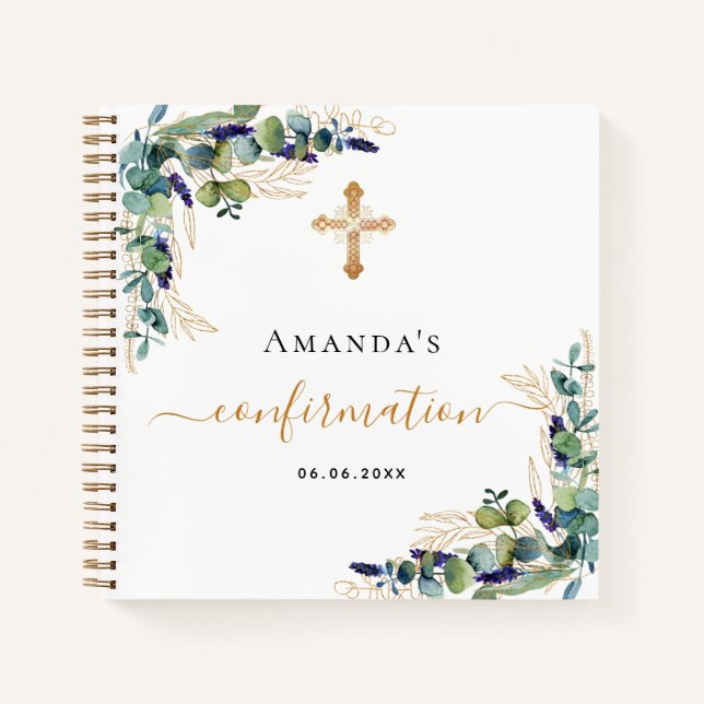 Cuaderno Cruz de la vegetación eucalipto de confirmación de (Anverso)