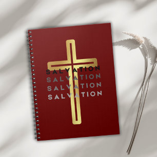 Cuaderno Cruz de Oro con Palabras de Salvación