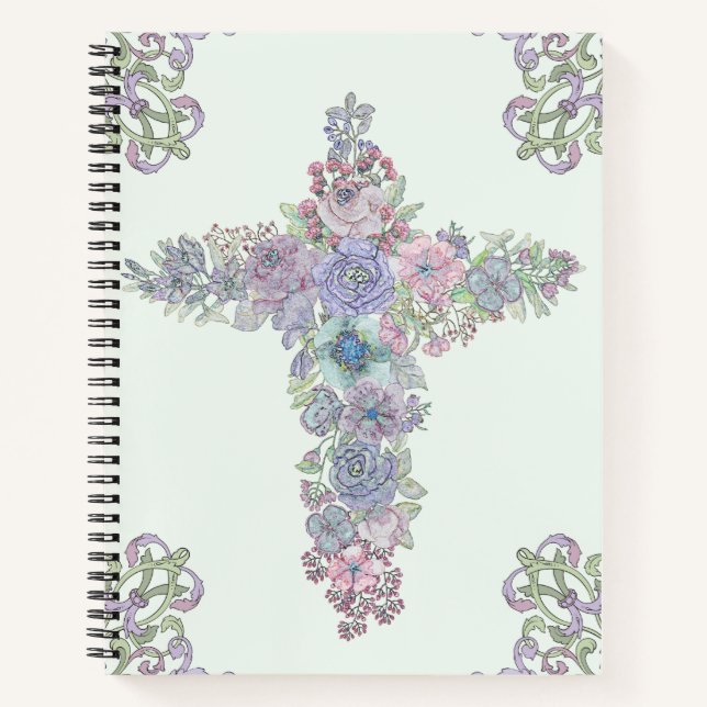 Cuaderno Cruz floral barroca (Anverso)