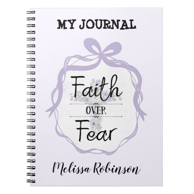 Cuaderno Cruz floral con cita cristiana (Frente)