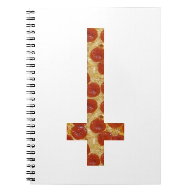 Cuaderno cruz invertida de pizza (Frente)